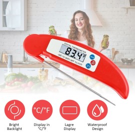 Instant Read Meat Thermometer Home Use Kitchen Portable Foldable Waterproof Baking Barbecue Food Thermometer