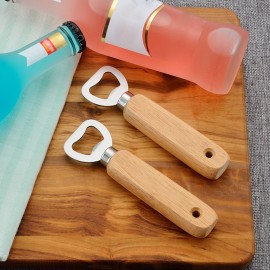 Wood Handle Bottle Openers Beer Bottle Openers Soft Drinks Cider Cap Openers Stainless Steel Juice Bottle Cap Openers Milk Bottle Glass Cover Tools