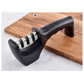 3-Stage Kitchen Knife Sharpener Detachable Head Manual Handheld Pull-Through Sharpener for Home Kitchen