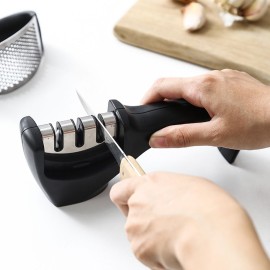 3-Stage Kitchen Knife Sharpener Detachable Head Manual Handheld Pull-Through Sharpener for Home Kitchen