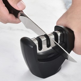 3-Stage Kitchen Knife Sharpener Detachable Head Manual Handheld Pull-Through Sharpener for Home Kitchen