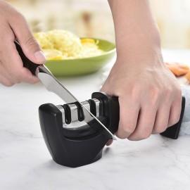 3-Stage Kitchen Knife Sharpener Detachable Head Manual Handheld Pull-Through Sharpener for Home Kitchen