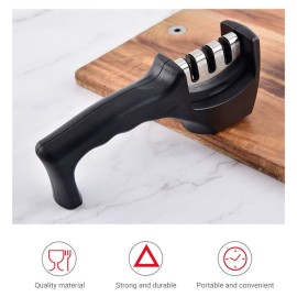 3-Stage Kitchen Knife Sharpener Detachable Head Manual Handheld Pull-Through Sharpener for Home Kitchen