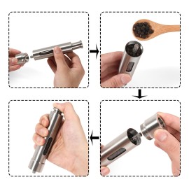 Manual Burnisher Stainless Steel Push Type Pepper Grinder Suit