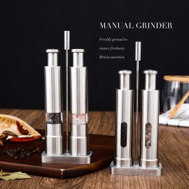 Manual Burnisher Stainless Steel Push Type Pepper Grinder Suit