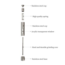 Manual Burnisher Stainless Steel Push Type Pepper Grinder Suit