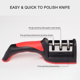 Knife Sharpener Removable Manual 3-Stage Knife Accessories Grinding Polishing Kitchen Knife Fruit Knife