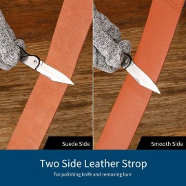 400/1000 3000/80000 Grit White Corundum Double-sided Whetstone with Leather Strop Angel Guide