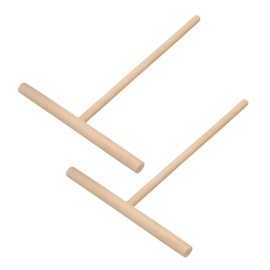 2Pcs Wooden Pancake Batter Spreader Sticks Rake Round Batter Pancake Crepe Spreader Kitchen DIY Tool