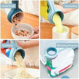 Food Bag Clips Food Storage Sealing Clips with Removable Rotating Lid Bag Clips for Snack Oats Food Storage Kitchen Tools