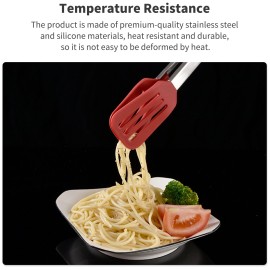 Kitchen Tongs for Cooking Non-stick Food Clamp Premium Stainless Steel Locking Cooking Tongs Silicone Kitchen Tongs Heat Resistant Serving Utensils