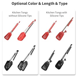 Kitchen Tongs for Cooking Non-stick Food Clamp Premium Stainless Steel Locking Cooking Tongs Silicone Kitchen Tongs Heat Resistant Serving Utensils