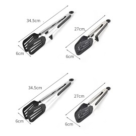 Kitchen Tongs for Cooking Non-stick Food Clamp Premium Stainless Steel Locking Cooking Tongs Silicone Kitchen Tongs Heat Resistant Serving Utensils