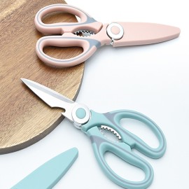 Poultry Shears with Protective Cover Stainless Steel Kitchen Scissors Multi-Purpose Scissors for Meat Chicken Fish Seafood BBQ