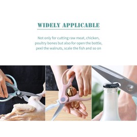 Poultry Shears with Protective Cover Stainless Steel Kitchen Scissors Multi-Purpose Scissors for Meat Chicken Fish Seafood BBQ