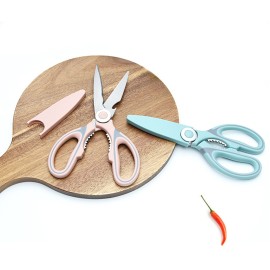 Poultry Shears with Protective Cover Stainless Steel Kitchen Scissors Multi-Purpose Scissors for Meat Chicken Fish Seafood BBQ