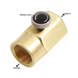 Brass Household Soda Bottle Adapter CO2 Cylinder Refill Adapter CO2 Fill Valve  Connector  Refill BottleTR21-4 to CGA320