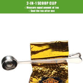 3PCs Tea Infuser Tea Scoop Clip Kit with Tea Lid Food-grade Thickened Stainless Steel Strainer for Loose Tea Fine Mesh Fits Standard Cups Mugs Teapots for Brewing Steeping Tea