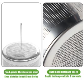 3PCs Tea Infuser Tea Scoop Clip Kit with Tea Lid Food-grade Thickened Stainless Steel Strainer for Loose Tea Fine Mesh Fits Standard Cups Mugs Teapots for Brewing Steeping Tea