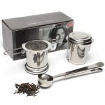 3PCs Tea Infuser Tea Scoop Clip Kit with Tea Lid Food-grade Thickened Stainless Steel Strainer for Loose Tea Fine Mesh Fits Standard Cups Mugs Teapots for Brewing Steeping Tea