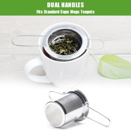 3PCs Tea Infuser Tea Scoop Clip Kit with Tea Lid Food-grade Thickened Stainless Steel Strainer for Loose Tea Fine Mesh Fits Standard Cups Mugs Teapots for Brewing Steeping Tea