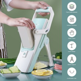 Multifunctional Vegetables Meat Slicer Grater Shredder DIY Set with Big Capacity Jar Manual Manuomotive Mini Size Portable Detachable Washable for Kitchen Use Daily Housework Meal Cooking