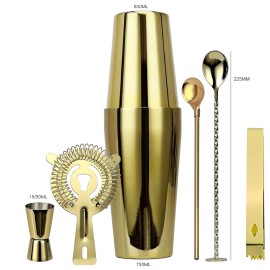6pcs Bar Cocktail Set Drink Making Shaker Kit Stainless Steel Mixer Making Gift