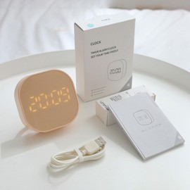Digital Alarm Clock Desk Alarm Clock Kitchen Timers for Cooking Magnetic Countdown Timer USB Indoor Thermometer for Bedroom Kitchen Desk Classroom Teacher Study