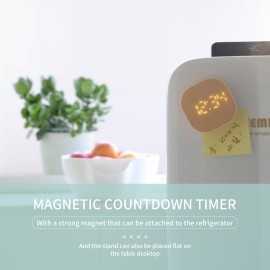 Digital Alarm Clock Desk Alarm Clock Kitchen Timers for Cooking Magnetic Countdown Timer USB Indoor Thermometer for Bedroom Kitchen Desk Classroom Teacher Study