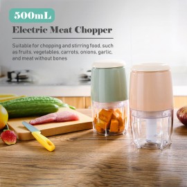 500mL Electric Meat Chopper Multi-function Food Chopper Garlic Grinder Mincer Cutter for Chopping Vegetables Fruits Onions Salad Boneless Meat