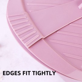 Microwave Steamer Bowl Silicone Steamer with Handle & Lid for Meal Prep with Detachable Partition, Easy to Store, Microwave Cookware, Freezer & Dishwasher Safe, Pink（LARGE SIE）