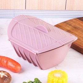 Microwave Steamer Bowl Silicone Steamer with Handle & Lid for Meal Prep with Detachable Partition, Easy to Store, Microwave Cookware, Freezer & Dishwasher Safe, Pink（LARGE SIE）