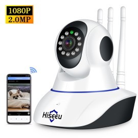 Hiseeu  1080P Wireless WIFI Pan Tilt HD IP Camera 2.0MP 1/2.7” CMOS 3.6mm Lens Support PTZ Two-way Audio Night Vision Phone APP Control Motion Detection TF Card
