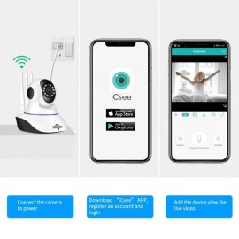 Hiseeu  1080P Wireless WIFI Pan Tilt HD IP Camera 2.0MP 1/2.7” CMOS 3.6mm Lens Support PTZ Two-way Audio Night Vision Phone APP Control Motion Detection TF Card