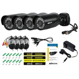 4pcs 720P AHD Bullet Camera+4*60ft Surveillance Cable Support IR-CUT Night Vision 24pcs Infrared Lamps 3.6mm for Home Security