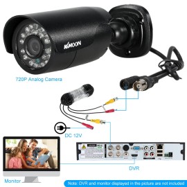 4pcs 720P AHD Bullet Camera+4*60ft Surveillance Cable Support IR-CUT Night Vision 24pcs Infrared Lamps 3.6mm for Home Security