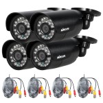 4pcs 720P AHD Bullet Camera+4*60ft Surveillance Cable Support IR-CUT Night Vision 24pcs Infrared Lamps 3.6mm for Home Security