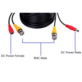 32ft(10m) BNC Video Power Siamese Cable for Surveillance Camera DVR Kit