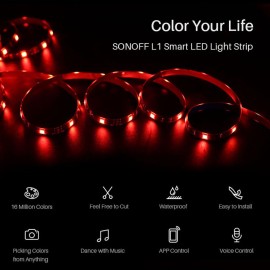 SONOFF L1 Dimmable Lamp Strips IP65 Waterproof Intelligent WiFi RGB LED Light Strip Kit