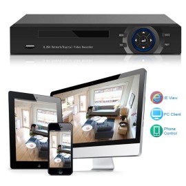 4CH 1080P Full High Definition Hybrid AHD/Analog/TVI/CVI/ DVR CCTV Digital Video Recorder DVR P2P Remote Phone Monitoring for Home office Security Surveillance System kit Camera (NO HDD) EU Plug