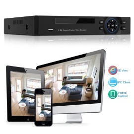 4CH 1080P Full High Definition Hybrid AHD/Analog/TVI/CVI/ DVR CCTV Digital Video Recorder DVR P2P Remote Phone Monitoring for Home office Security Surveillance System kit Camera (NO HDD) EU Plug