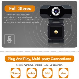 HD 1080P Webcam USB Computer Camera with Microphone for Laptop PC Camera for Gaming/Video Calling/Recording/Conferencing