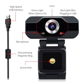 HD 1080P Webcam USB Computer Camera with Microphone for Laptop PC Camera for Gaming/Video Calling/Recording/Conferencing