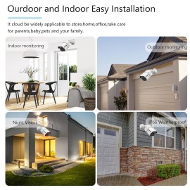 Home Security Camera System 8CH Surveillance DVR and 4pcs 1080P FHD Outdoor Weatherproof Security Camera with Night Vision,Motion Detection,Remote Access(No Hard Drive)