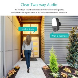 Wireless Security Floodlight Camera,2MP Outdoor WiFi Surveillance Camera with Night Vision,Two-way Audio,AI Humanoid Detection AU Plug