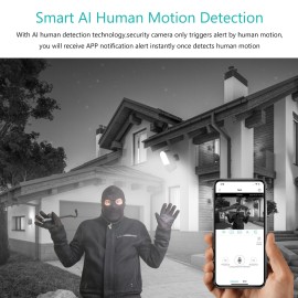 Wireless Security Floodlight Camera,2MP Outdoor WiFi Surveillance Camera with Night Vision,Two-way Audio,AI Humanoid Detection AU Plug