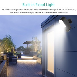 Wireless Security Floodlight Camera,2MP Outdoor WiFi Surveillance Camera with Night Vision,Two-way Audio,AI Humanoid Detection AU Plug