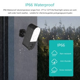 Wireless Security Floodlight Camera,2MP Outdoor WiFi Surveillance Camera with Night Vision,Two-way Audio,AI Humanoid Detection AU Plug