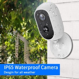 1080P High Definition Wireless WiFi Security Camera Rechargeable Battery Powered Home Surveillance Camera,IP65 Waterproof,PIR Motion Detection,Two Way Audio,Remote View,with 2pcs Rechargeable Battery