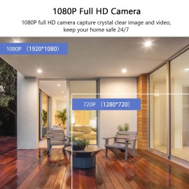 1080P High Definition Wireless WiFi Security Camera Rechargeable Battery Powered Home Surveillance Camera,IP65 Waterproof,PIR Motion Detection,Two Way Audio,Remote View,with 2pcs Rechargeable Battery